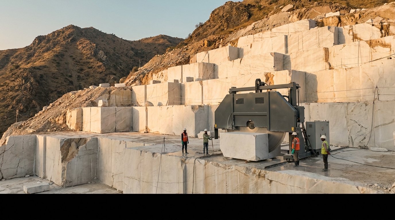 Controlled block extraction in natural mountain terrain