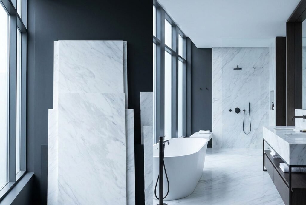 Vietnam White Marble illustrative product visualization